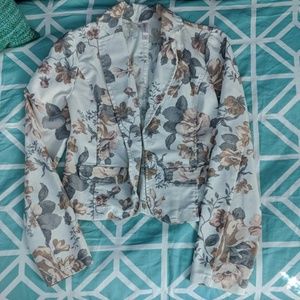 Floral Jean Blazer